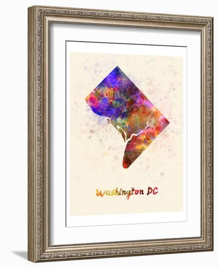 Washington Dc Splatter Skyline-null-Framed Art Print