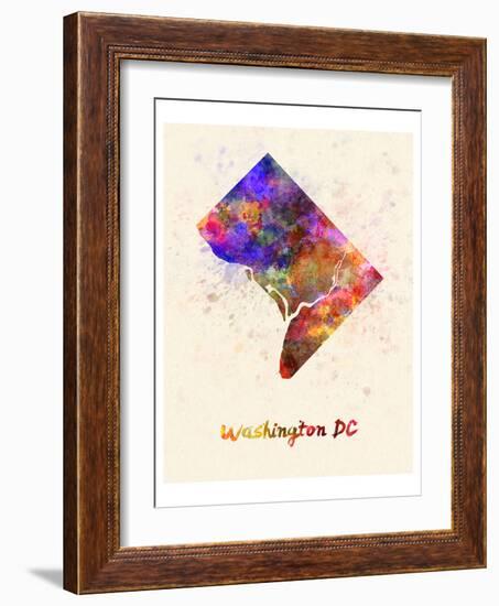 Washington Dc Splatter Skyline-null-Framed Art Print