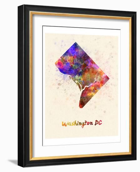 Washington Dc Splatter Skyline-null-Framed Art Print