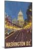 Washington DC, The Capitol Building-Lantern Press-Mounted Art Print