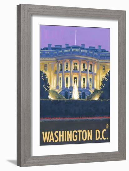 Washington DC, The White House-Lantern Press-Framed Art Print