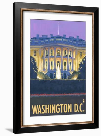 Washington DC, The White House-Lantern Press-Framed Art Print