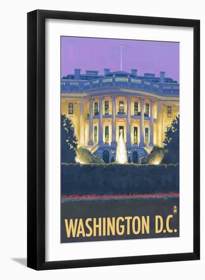 Washington DC, The White House-Lantern Press-Framed Premium Giclee Print