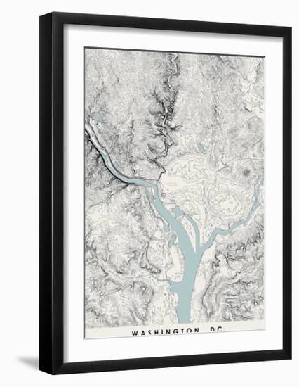 Washington DC Topographical Print-null-Framed Art Print