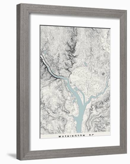 Washington DC Topographical Print-null-Framed Art Print