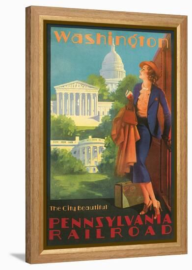 Washington, DC Travel Poster-null-Framed Stretched Canvas