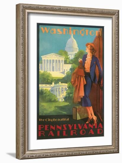 Washington, DC Travel Poster-null-Framed Art Print