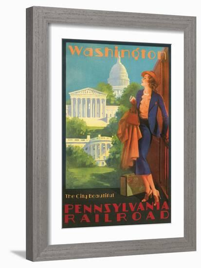 Washington, DC Travel Poster-null-Framed Art Print