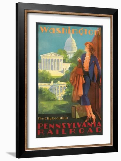 Washington, DC Travel Poster-null-Framed Art Print