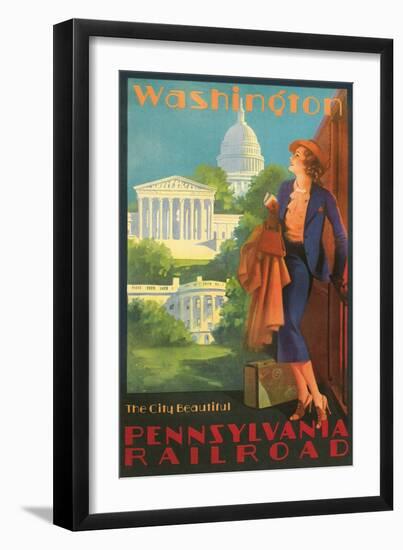 Washington, DC Travel Poster-null-Framed Art Print