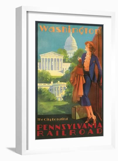 Washington, DC Travel Poster-null-Framed Art Print