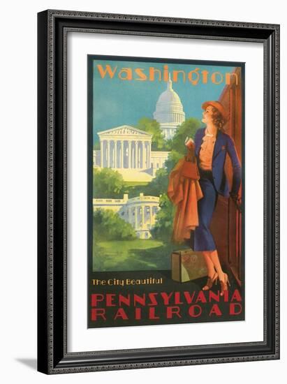 Washington, DC Travel Poster-null-Framed Art Print