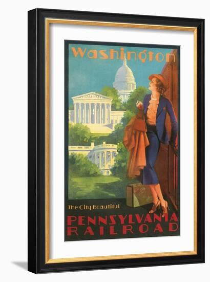 Washington, DC Travel Poster-null-Framed Art Print