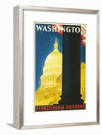 Washington, DC Travel Poster-null-Framed Premium Giclee Print