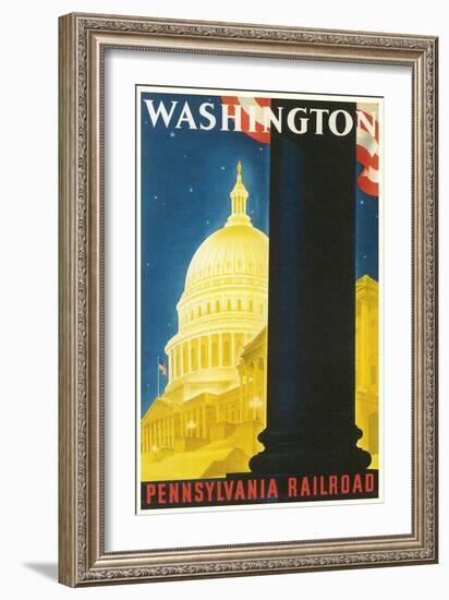 Washington, DC Travel Poster-null-Framed Art Print