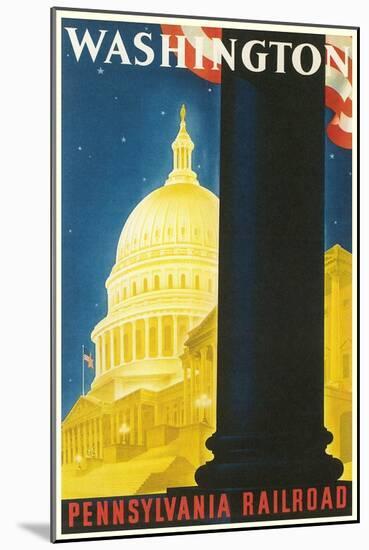 Washington, DC Travel Poster-null-Mounted Art Print