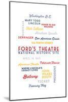 Washington, DC - Typography - Fords Theatre NHS-Lantern Press-Mounted Art Print