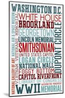 Washington DC - Typography-Lantern Press-Mounted Art Print