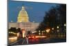 Washington Dc, United States Capitol Building Night View from from Pennsylvania Avenue with Car Lig-Orhan-Mounted Photographic Print