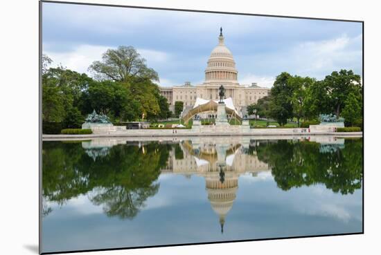 Washington Dc, US Capitol Building and Mirror Reflection on Water-Orhan-Mounted Photographic Print