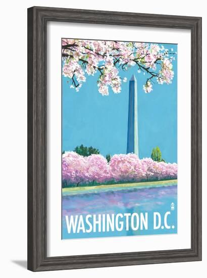 Washington DC, Washington Monument-Lantern Press-Framed Art Print