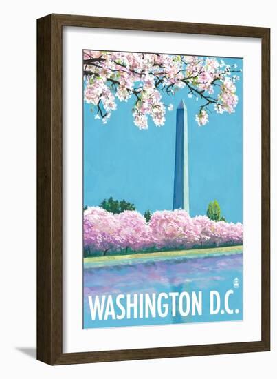 Washington DC, Washington Monument-Lantern Press-Framed Art Print