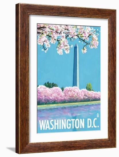 Washington DC, Washington Monument-Lantern Press-Framed Art Print