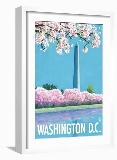 Washington DC, Washington Monument-Lantern Press-Framed Art Print