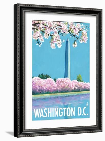 Washington DC, Washington Monument-Lantern Press-Framed Art Print