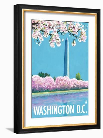 Washington DC, Washington Monument-Lantern Press-Framed Art Print