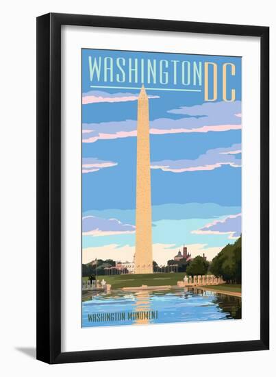 Washington, DC - Washington Monument-Lantern Press-Framed Art Print