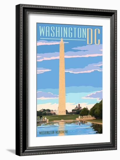 Washington, DC - Washington Monument-Lantern Press-Framed Art Print