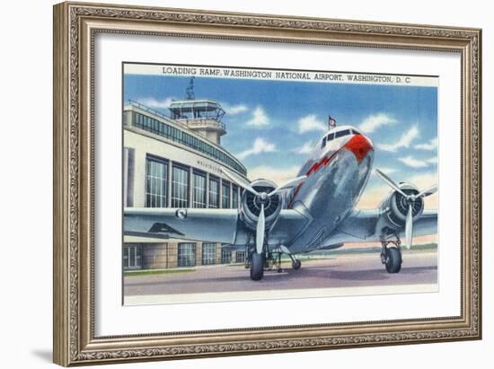 Washington DC - Washington National Airport Ramp-Lantern Press-Framed Art Print