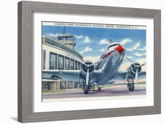 Washington DC - Washington National Airport Ramp-Lantern Press-Framed Art Print