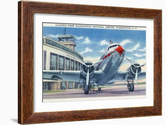 Washington DC - Washington National Airport Ramp-Lantern Press-Framed Art Print