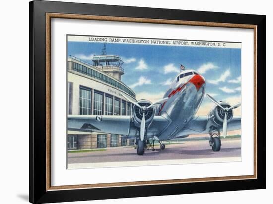 Washington DC - Washington National Airport Ramp-Lantern Press-Framed Art Print