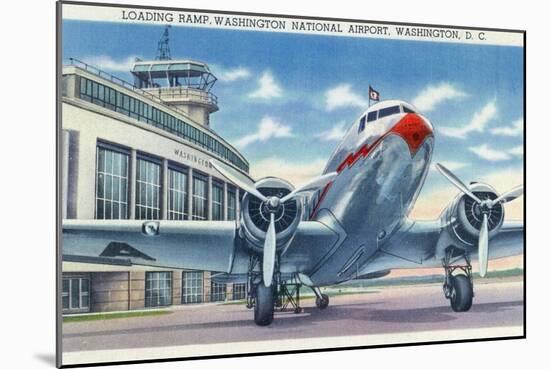 Washington DC - Washington National Airport Ramp-Lantern Press-Mounted Art Print