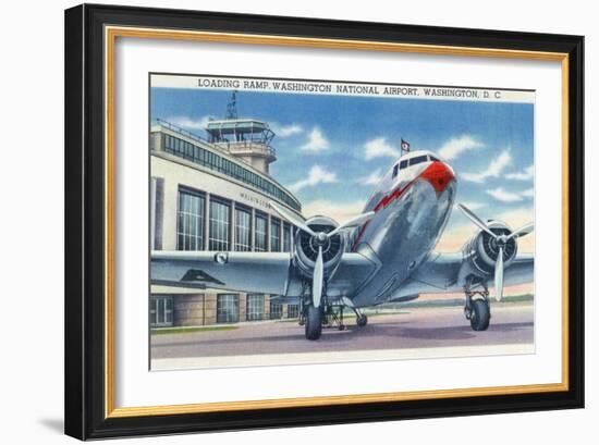 Washington DC - Washington National Airport Ramp-Lantern Press-Framed Art Print