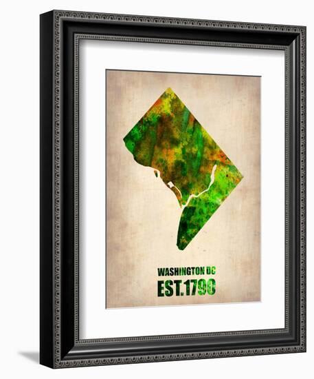 Washington Dc Watercolor Map-NaxArt-Framed Art Print