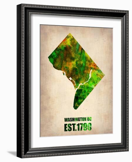 Washington Dc Watercolor Map-NaxArt-Framed Art Print