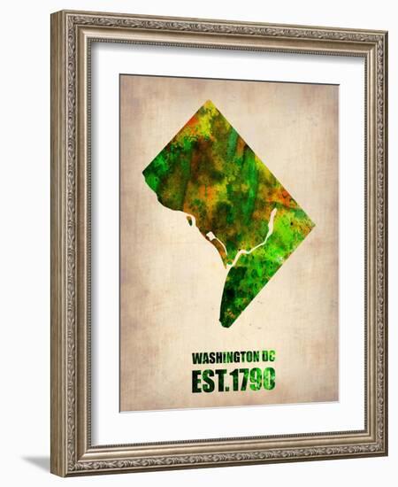 Washington Dc Watercolor Map-NaxArt-Framed Art Print