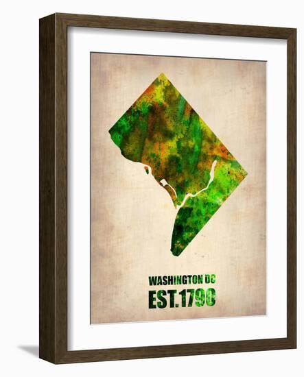 Washington Dc Watercolor Map-NaxArt-Framed Art Print