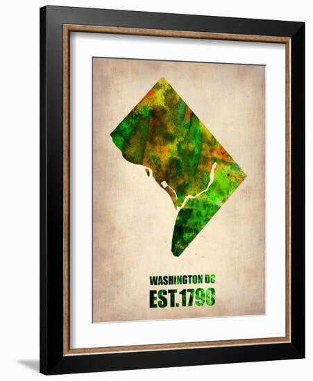 Washington Dc Watercolor Map-NaxArt-Framed Art Print