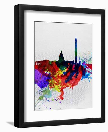 Washington DC Watercolor Skyline 1-NaxArt-Framed Art Print