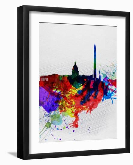 Washington DC Watercolor Skyline 1-NaxArt-Framed Art Print