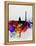 Washington DC Watercolor Skyline 1-NaxArt-Framed Stretched Canvas