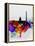 Washington DC Watercolor Skyline 1-NaxArt-Framed Stretched Canvas