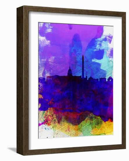 Washington DC Watercolor Skyline 2-NaxArt-Framed Art Print