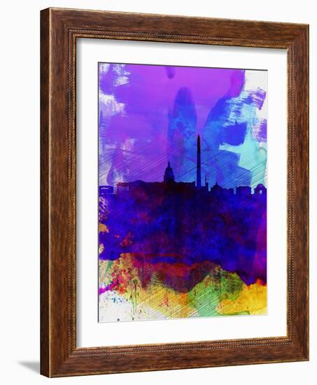 Washington DC Watercolor Skyline 2-NaxArt-Framed Art Print