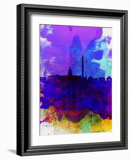 Washington DC Watercolor Skyline 2-NaxArt-Framed Art Print